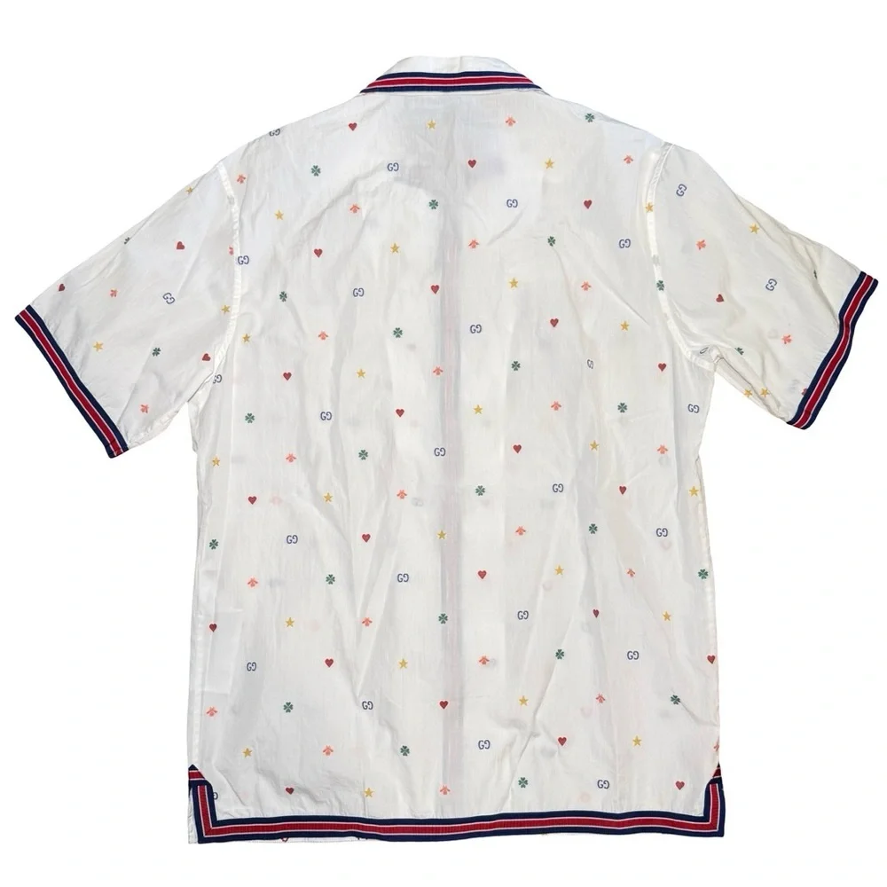 Gucci Fil Coupe Multi Symbol Bowling Shirt